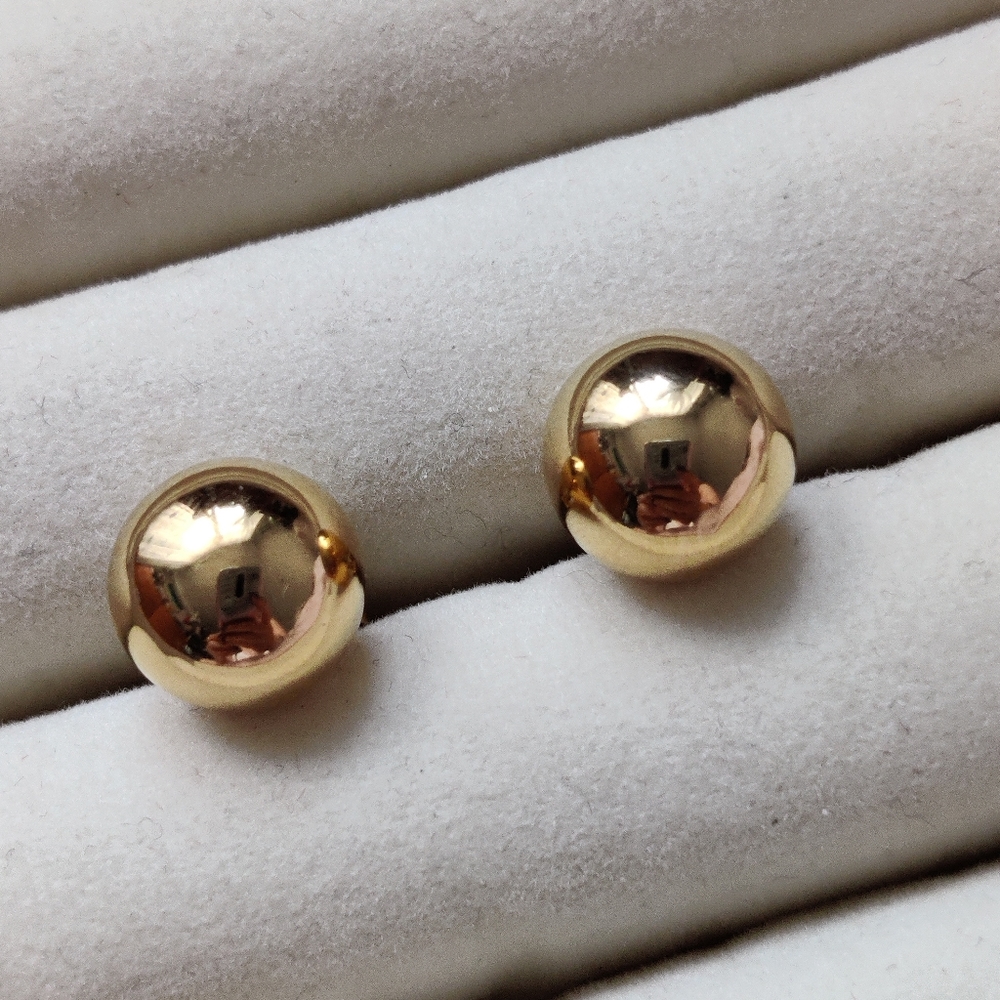 14K Gold Plated Ball Earrings